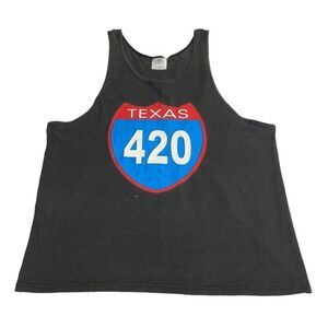 Vintage Stash Box Shirt Mens L Black 420 Sleeveless Muscle Tank Dallas Texas 90s